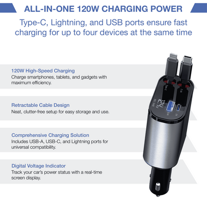 MPP® 4-IN-1 CAR CHARGER  ADAPTER POWERFUL FAST CHARGING THE NEWEST 2025 MPP014